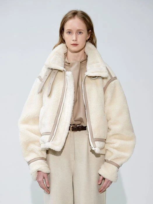 商品OUI MAIS NON|Logan Belted Shearling Jacket,价格¥874,第5张图片详细描述