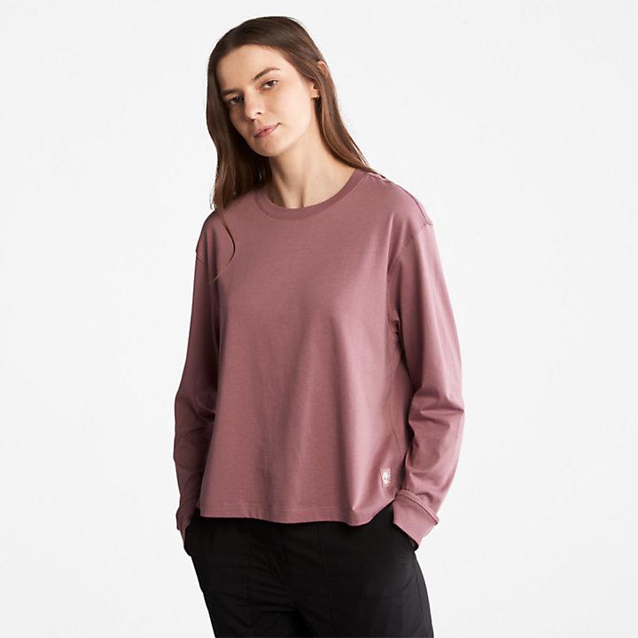 Anti-Odour Supima® Cotton Long-sleeved T-Shirt for Women in Dark Pink商品第1张图片规格展示