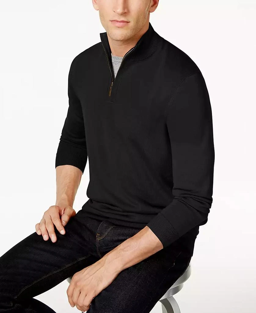 商品Club Room|Men's Quarter-Zip Merino Wool Blend Sweater, Created for Macy's,价格¥219,第1张图片