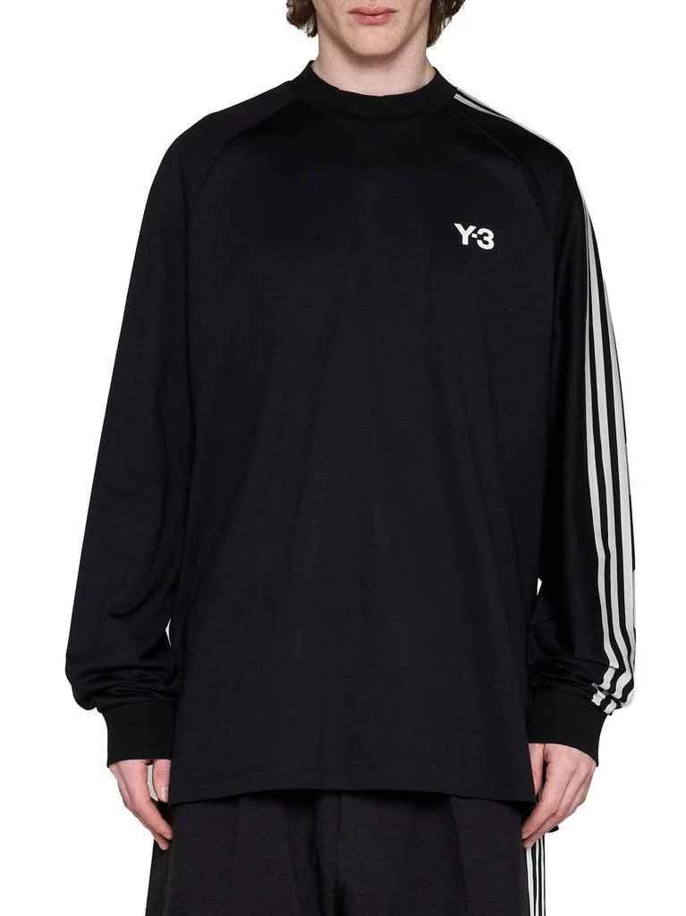 商品Y-3|Y-3 Logo Printed Striped Crewneck Sweatshirt,价格¥1007-¥1208,第2张图片详细描述