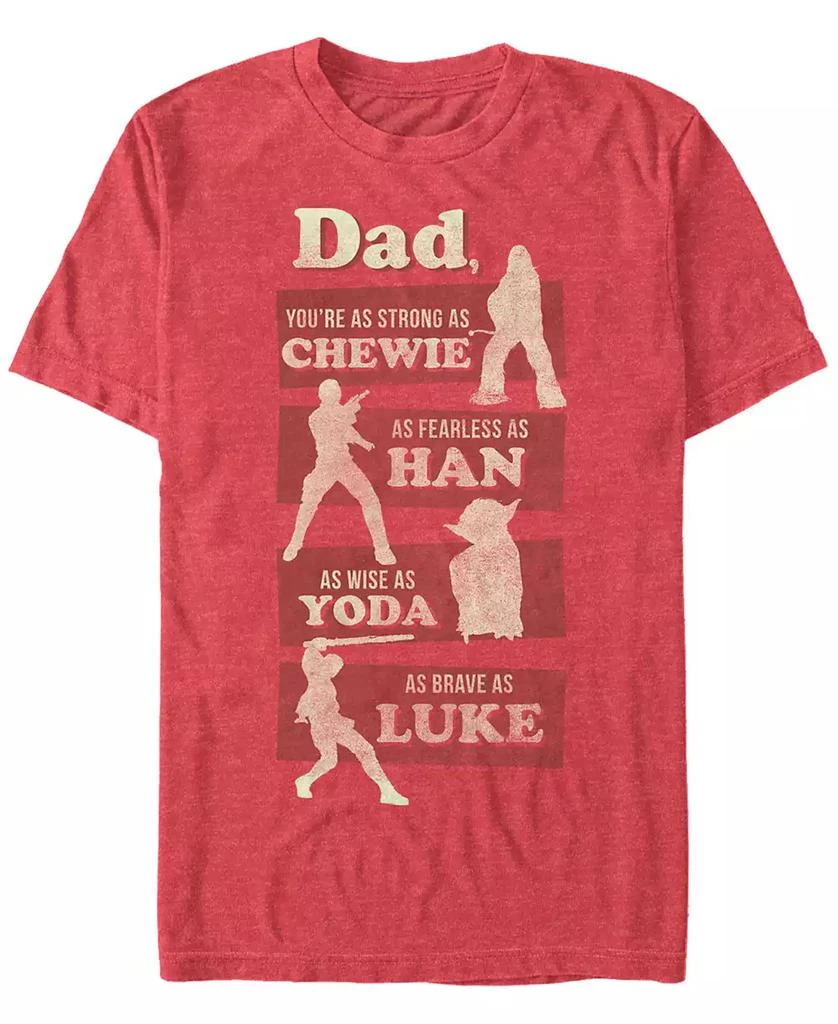 商品Star Wars|Star Wars Men's Dad Is Like Chewie Han Yoda And Luke Short Sleeve T-Shirt,价格¥186,第1张图片