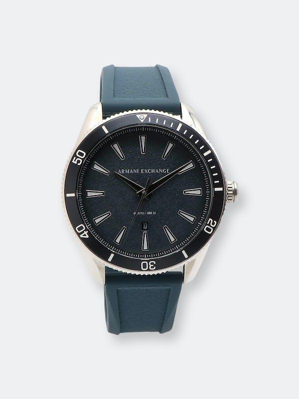 Armani Exchange Men's 3 Hand Date Stainless Steel AX1835 Silver Silicone Japanese Quartz Fashion Watch ONE SIZE商品第1张图片规格展示