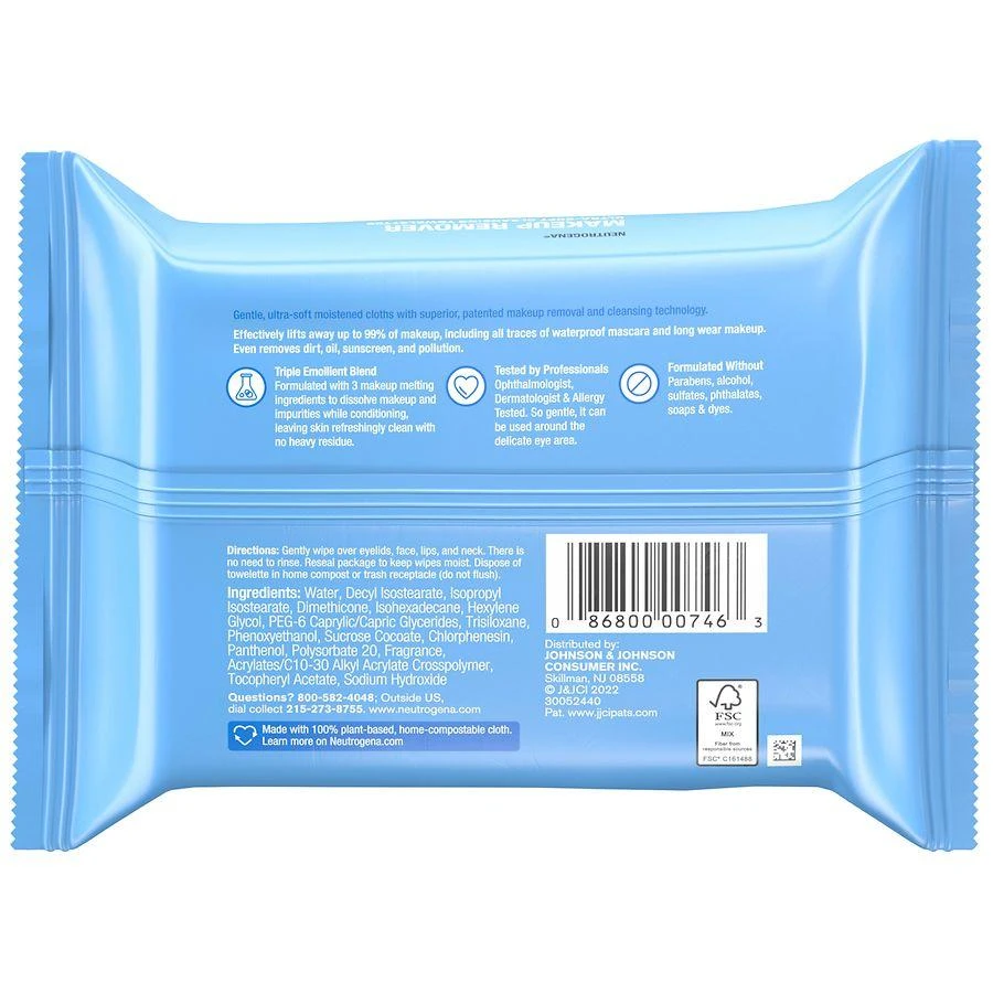 商品Neutrogena|Makeup Remover Ultra-Soft Cleansing Towelettes,价格¥61,第2张图片详细描述