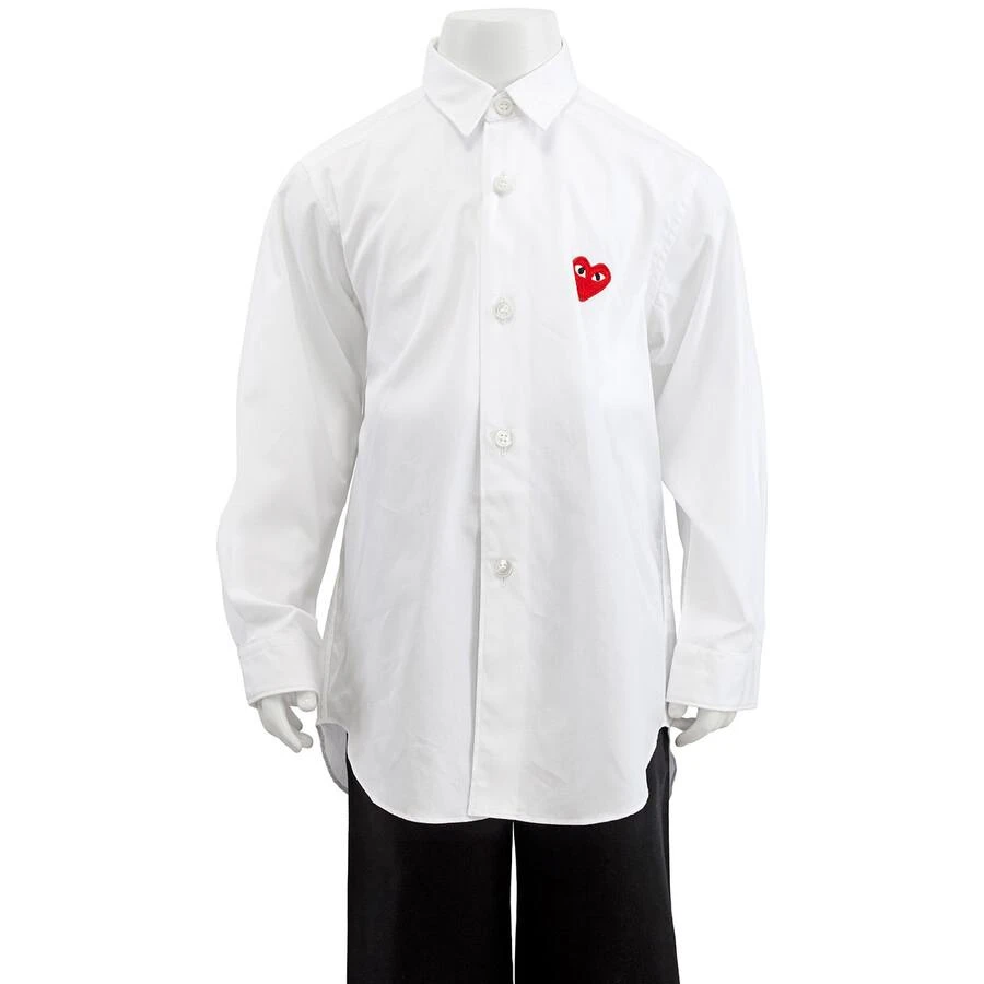 商品Comme des Garcons|Kids Long-sleeve Heart Patch Cotton Shirt,价格¥575,第1张图片