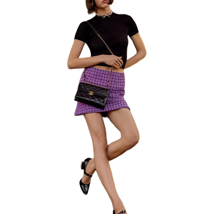 商品[国内直发] Chanel|香奈儿 SS22 纯色短袖T恤针织衫 女款 黑色,价格¥9475,第7张图片详细描述
