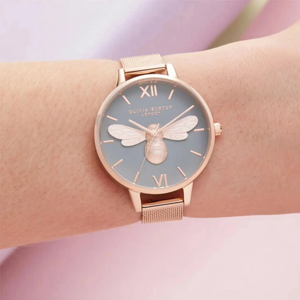 商品Olivia Burton|奥利·维亚布顿 宋祖儿同款3D小蜜蜂金属链条腕表,价格¥739,第2张图片详细描述
