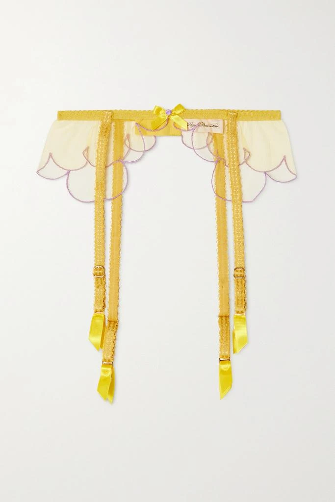 商品L'Agent by Agent Provocateur|Lorna 蝴蝶结缀饰刺绣绢网吊袜腰带,价格¥168,第1张图片