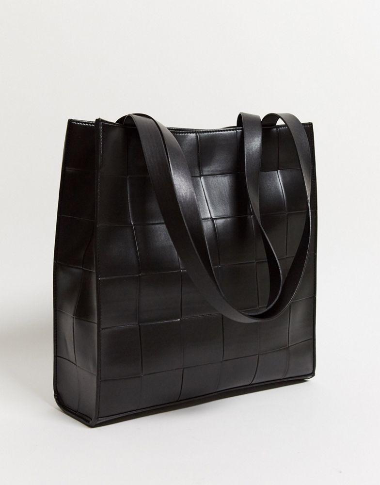 ASOS DESIGN shopper bag in black weave商品第1张图片规格展示