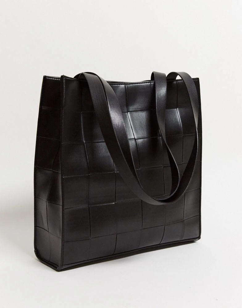 商品ASOS|ASOS DESIGN shopper bag in black weave,价格¥201,第1张图片