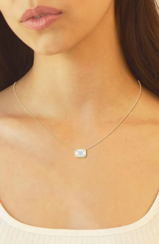 商品Badgley Mischka|14K Gold Emerald Cut Lab-Created Diamond Pendant Necklace - 1.0ct,价格¥8358,第2张图片详细描述