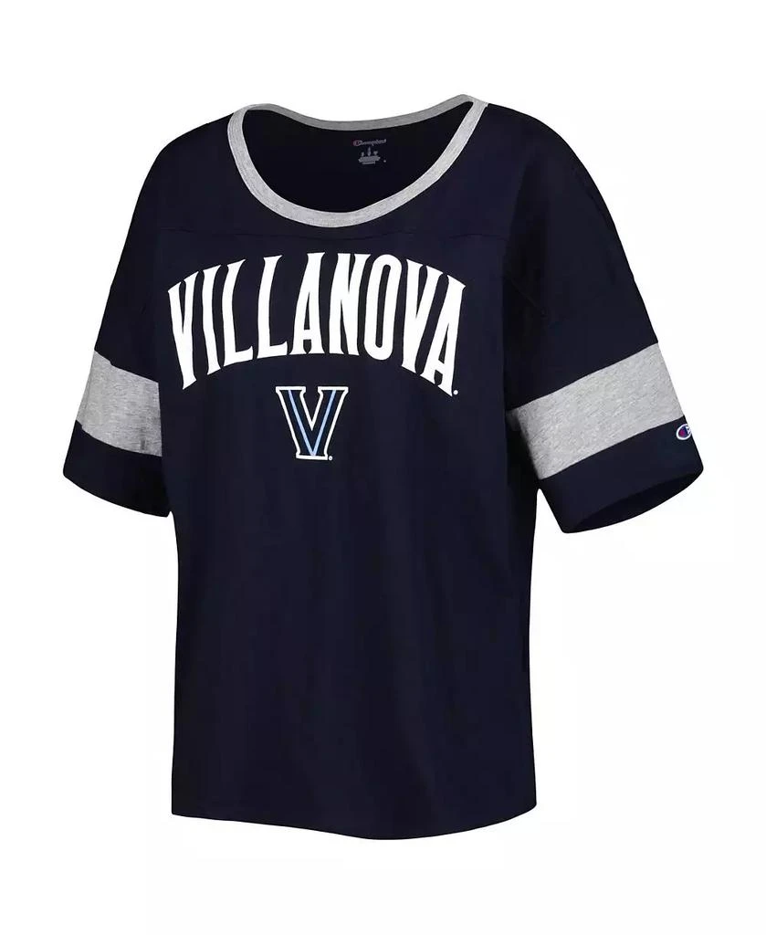 商品CHAMPION|Women's Navy Villanova Wildcats Jumbo Arch Striped Half-Sleeve T-shirt,价格¥240,第3张图片详细描述