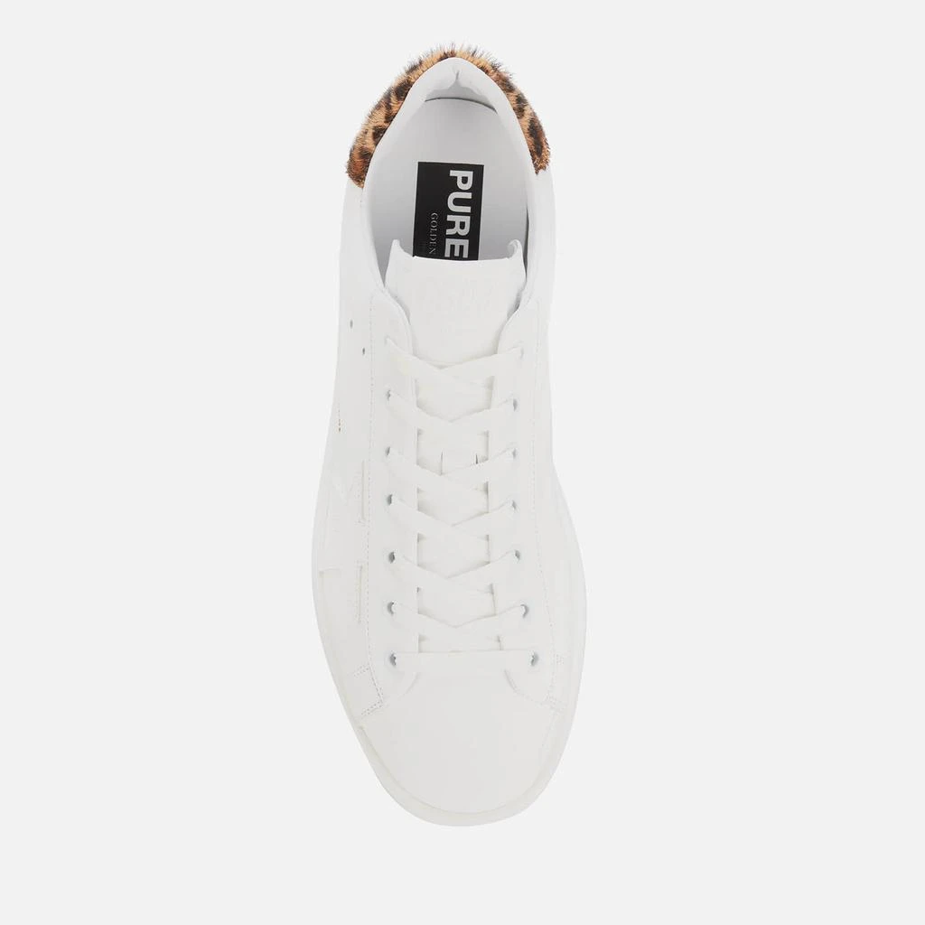 商品Golden Goose|Golden Goose Men's Pure Star Leather Trainers - White/Brown Leopard,价格¥1956,第3张图片详细描述