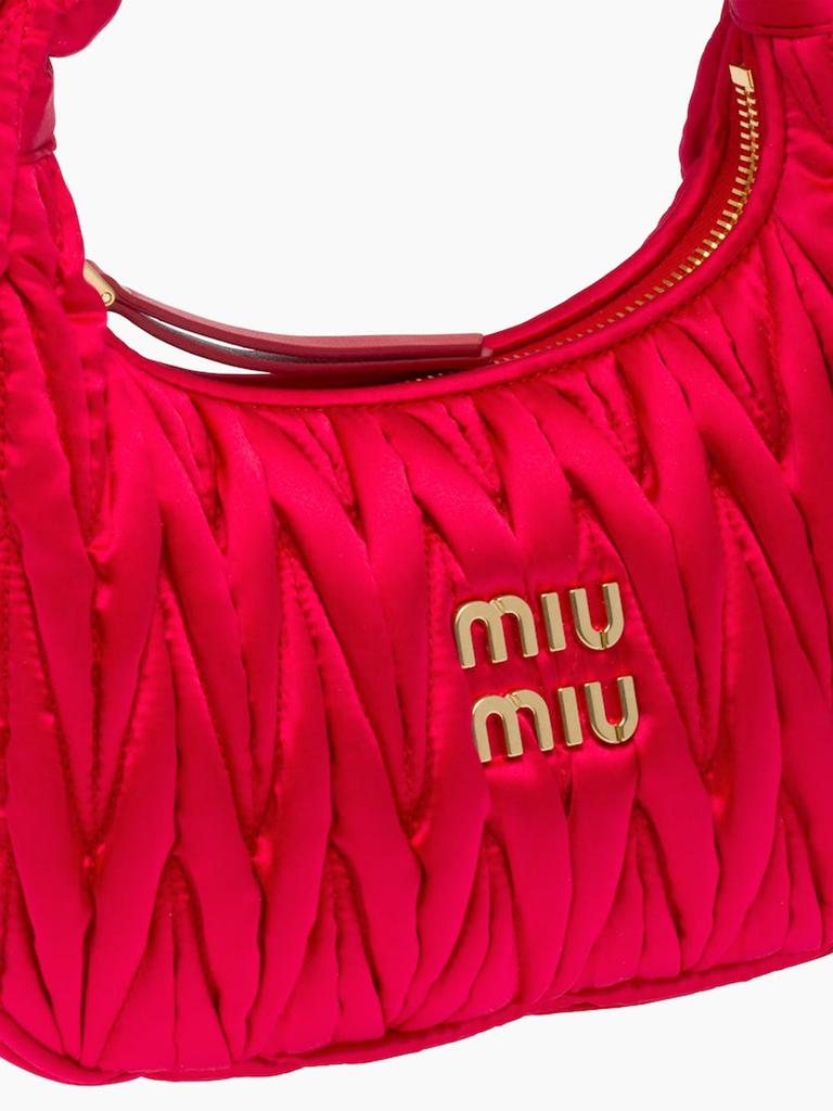 Miu Wander Matelassé Satin Mini Hobo Bag商品第5张图片规格展示