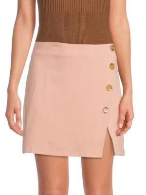 商品ASTR|Woodbury Button Front Mini Skirt,价格¥216,第1张图片