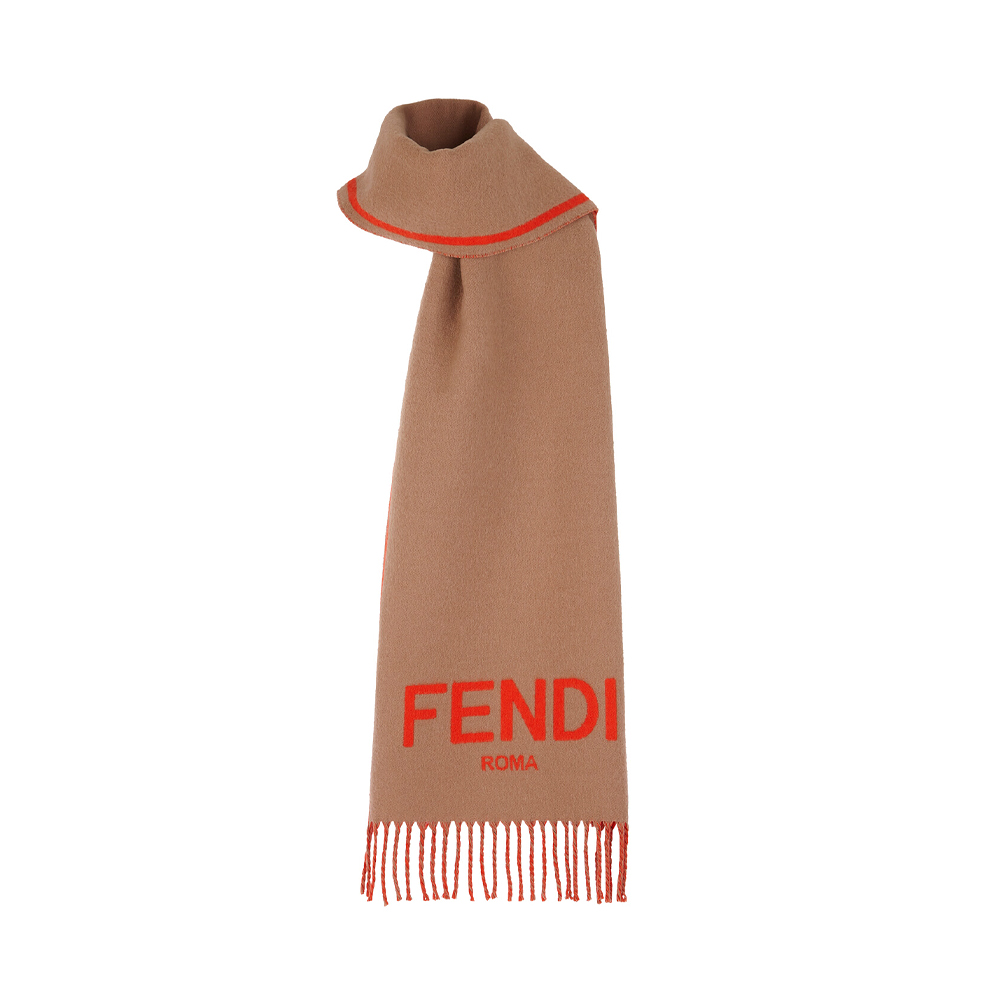 FENDI 女士拼色羊绒围巾 FXT322-AEOR-F1G9B商品第4张图片规格展示