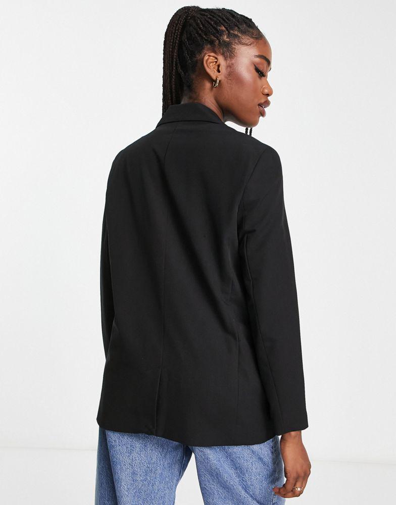Bershka core oversized blazer in black商品第2张图片规格展示