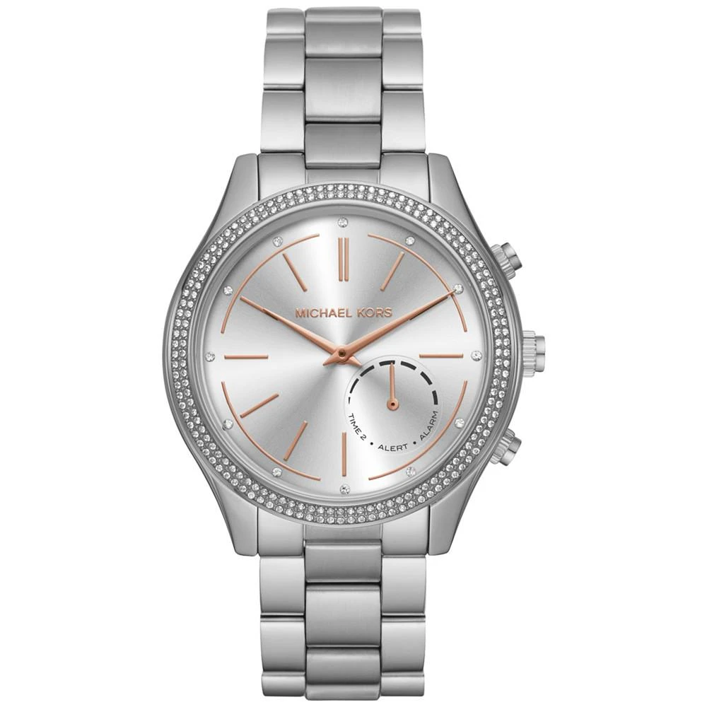 商品Michael Kors|Access Women's Slim Runway Stainless Steel Bracelet Hybrid Smart Watch 42mm MKT4004,价格¥1252,第1张图片