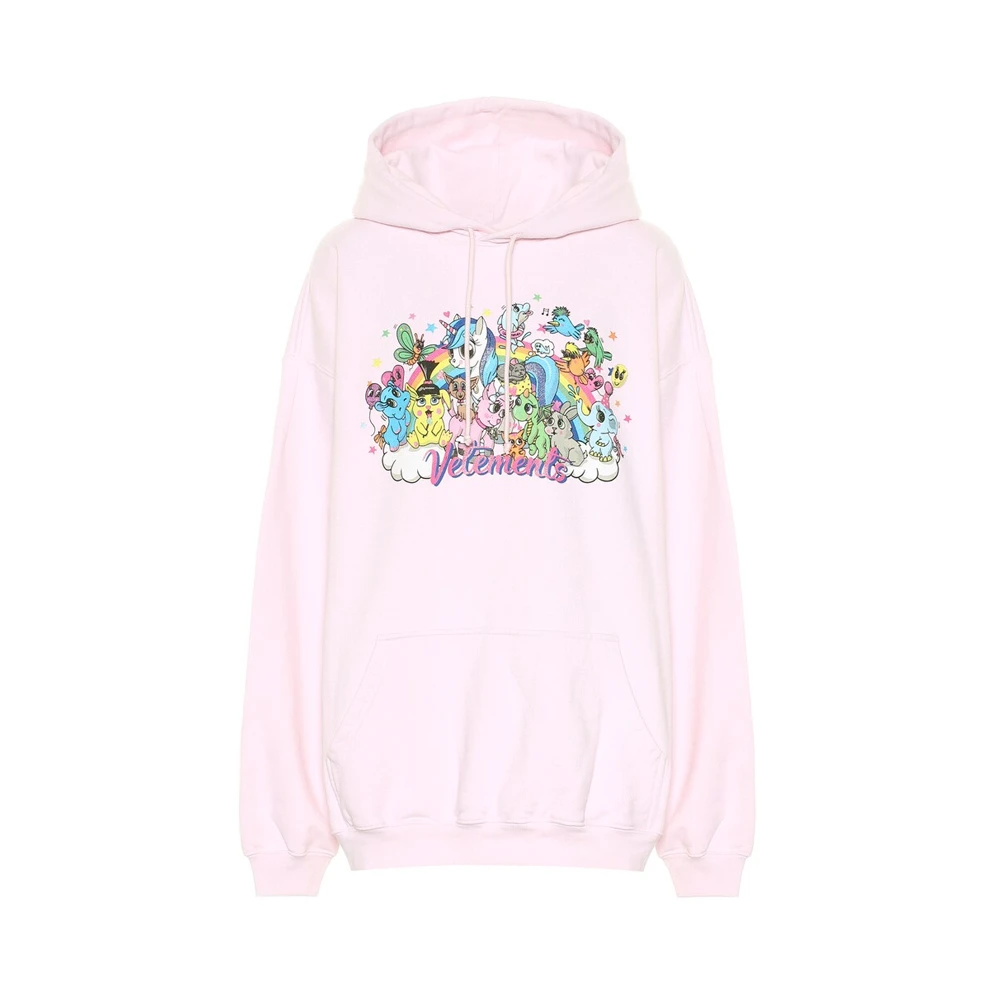 商品Vetements|VETEMENTS 女士粉色印花棉质连帽卫衣 WAH20TR403-PINK,价格¥3201,第1张图片