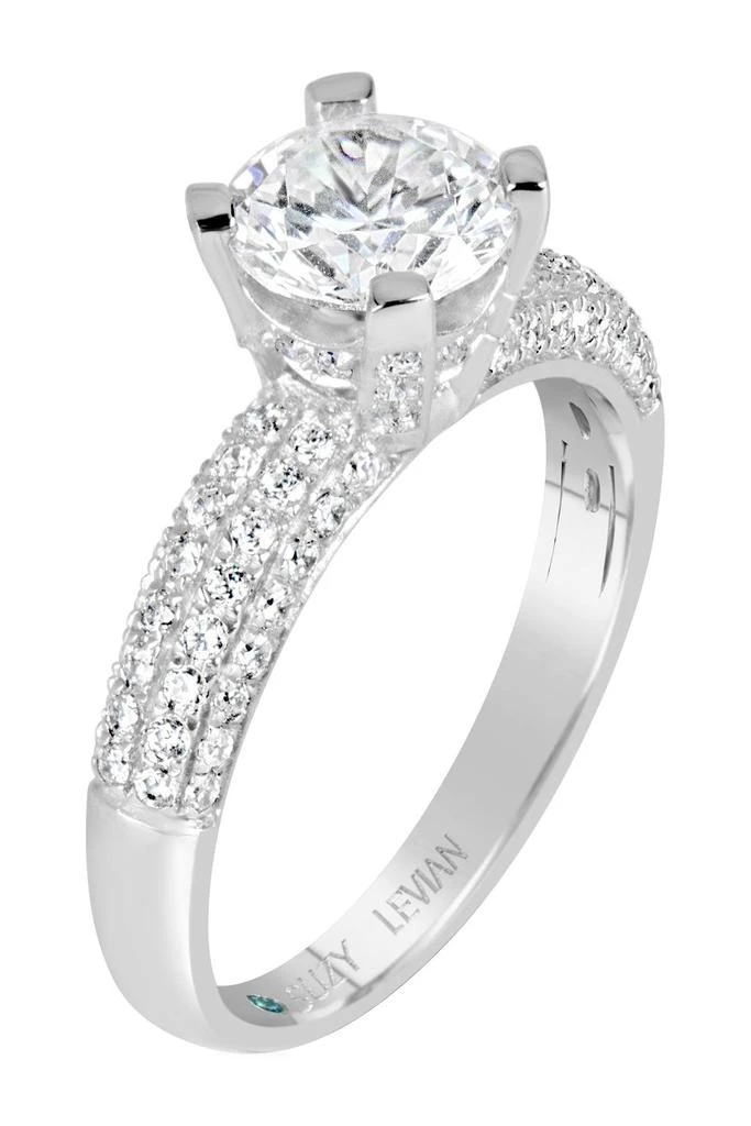 商品Suzy Levian|Bridal Pavé CZ Sterling Silver Engagement Ring,价格¥1050,第3张图片详细描述