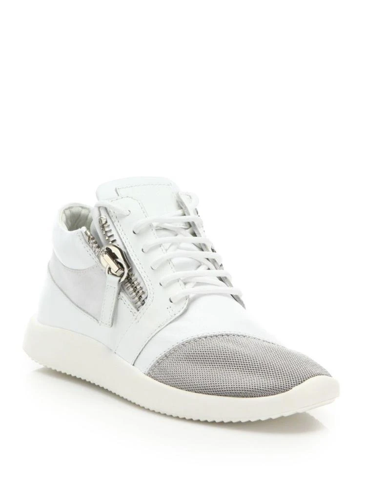 商品Giuseppe Zanotti|Leather & Mesh Side-Zip Sneakers,价格¥2065,第1张图片