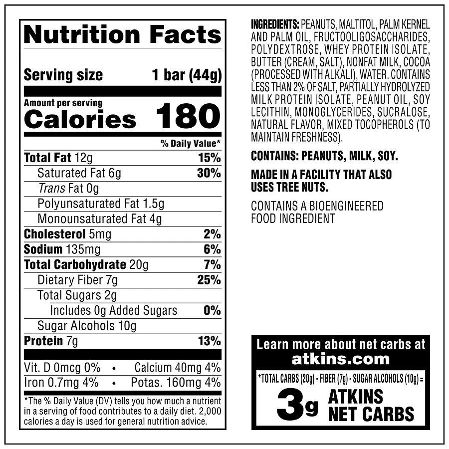 商品Atkins|Snack Bars Caramel Chocolate Nut Roll,价格¥64,第4张图片详细描述