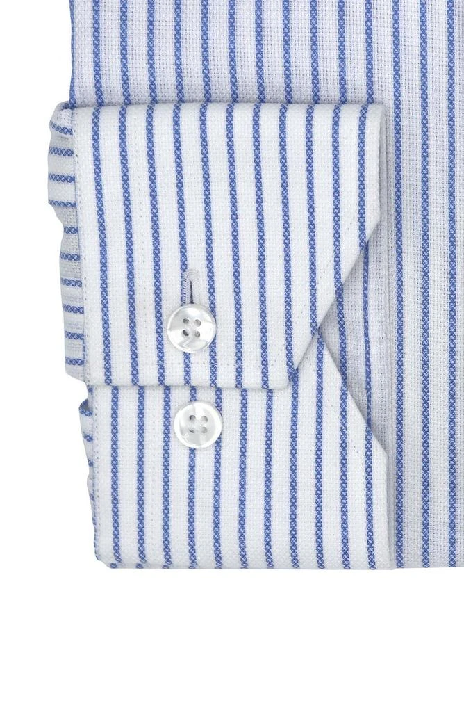 商品Lorenzo Uomo|Trim Fit Textured Stripe Stretch Cotton Dress Shirt,价格¥410,第2张图片详细描述