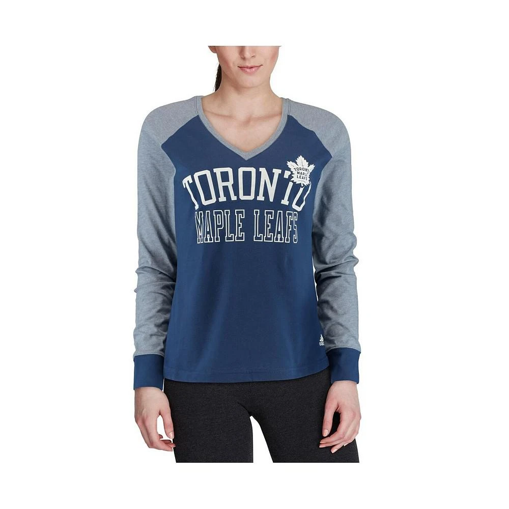商品Adidas|Women's Blue Toronto Maple Leafs Contrast Long Sleeve T-shirt,价格¥309,第4张图片详细描述