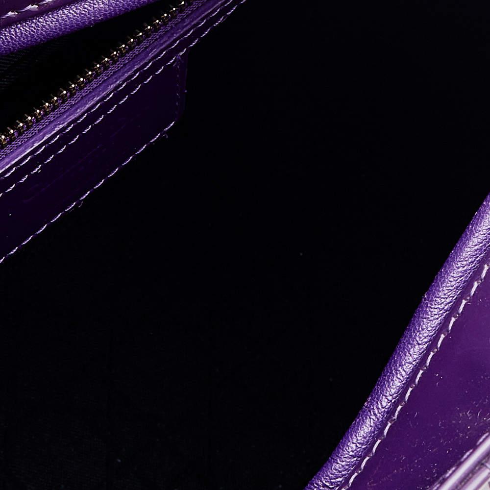 Dior Purple Cannage Patent Leather Large Lady Dior Tote商品第7张图片规格展示