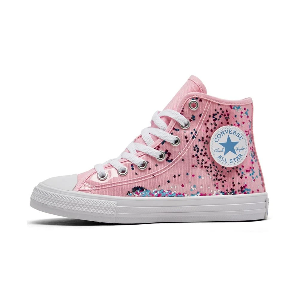 商品Converse|Little Girls Chuck Taylor All Star Confetti High Top Casual Sneakers from Finish Line,价格¥373,第3张图片详细描述