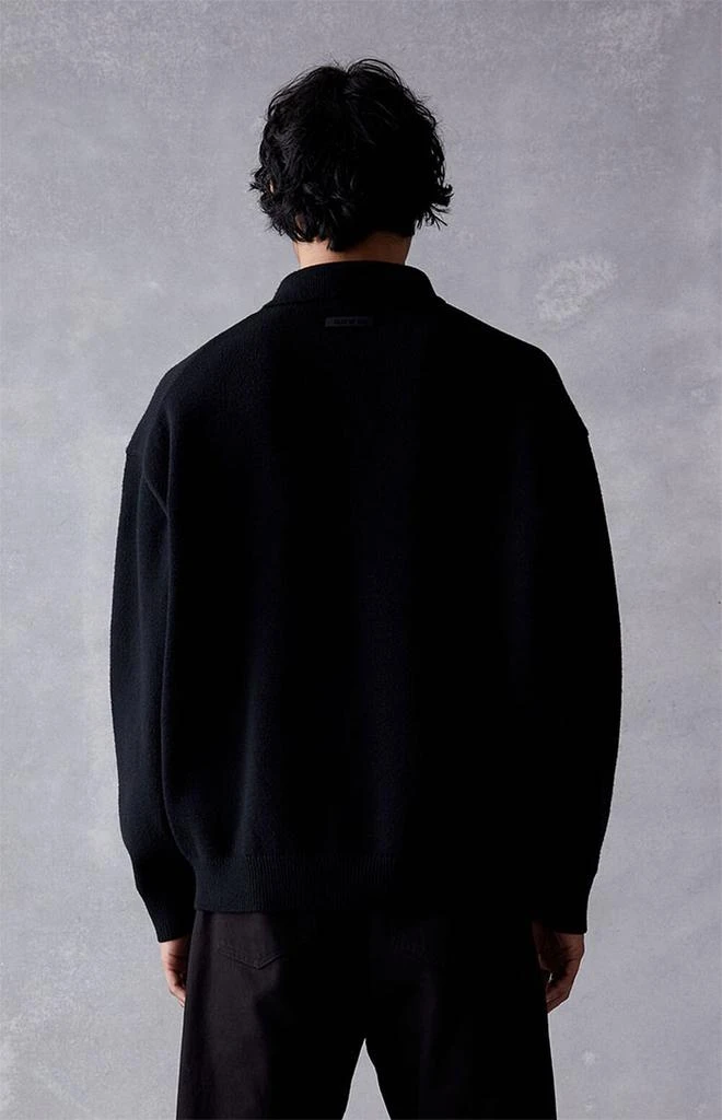 商品Essentials|Jet Black Knit Polo Sweater,价格¥883,第4张图片详细描述