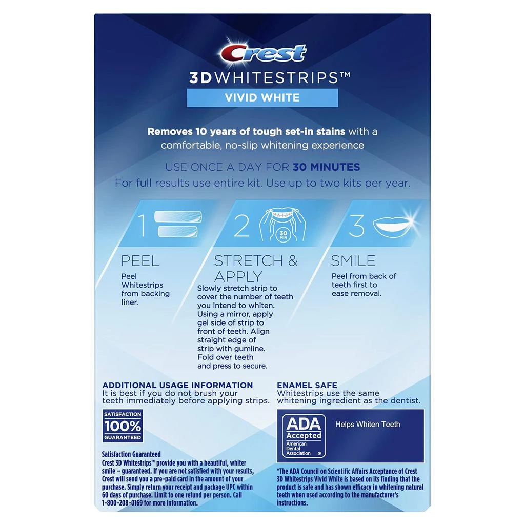 Crest 3D Whitestrips Vivid White Teeth Whitening Kit, 24 Strips, (12 Count Pack) 商品
