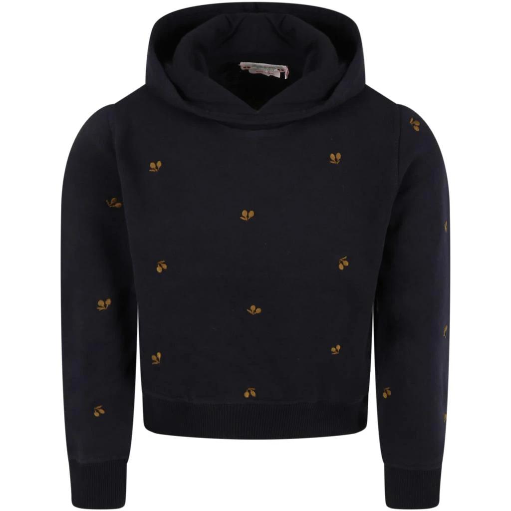 商品Bonpoint|Bonpoint Blue Sweatshirt For Girl With Iconic Cherries,价格¥946,第1张图片