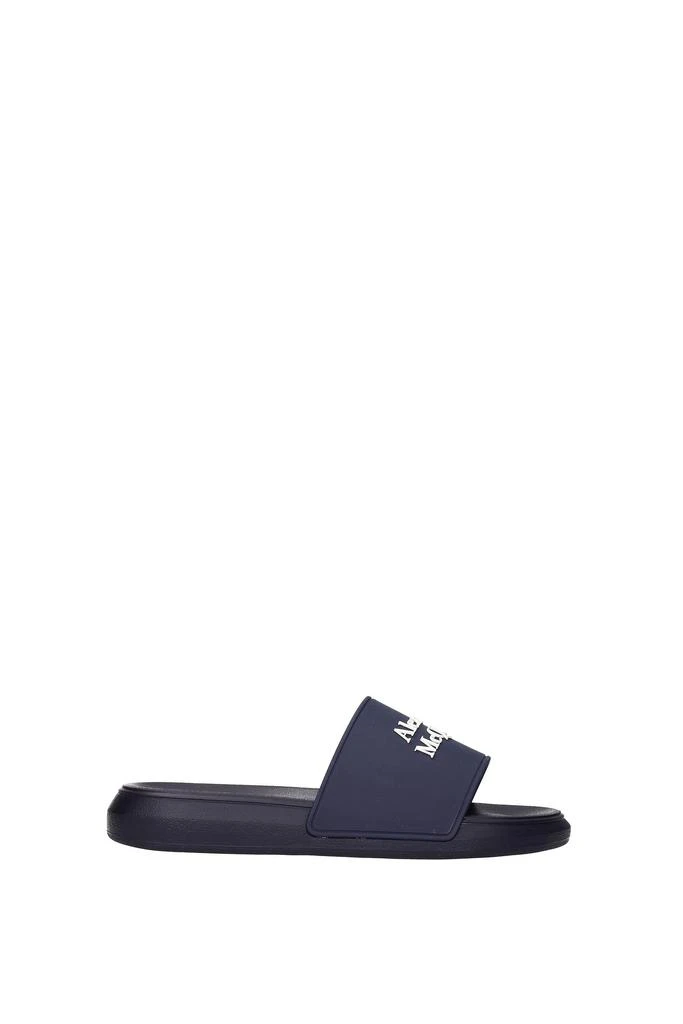 商品Alexander McQueen|Slippers and clogs Rubber Blue Blue Navy,价格¥1080,第1张图片