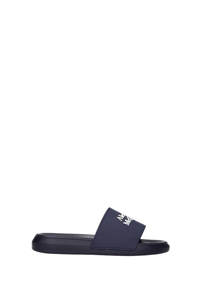 商品Alexander McQueen|Slippers and clogs Rubber Blue Blue Navy,价格¥1457,第1张图片