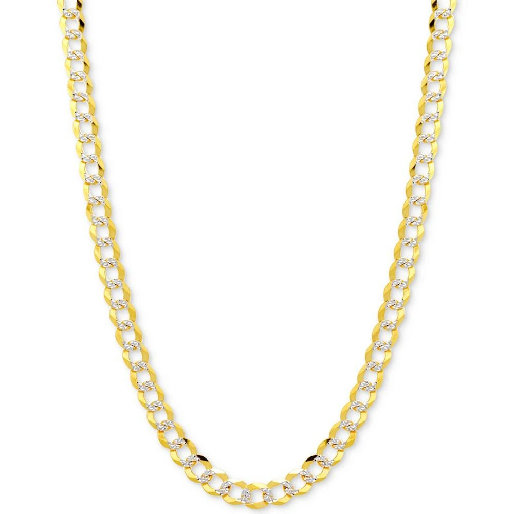 商品Italian Gold|24" Two-Tone Open Curb Link Chain Necklace (3-1/6mm) in Solid 14k Gold & White Gold,价格¥23052,第1张图片