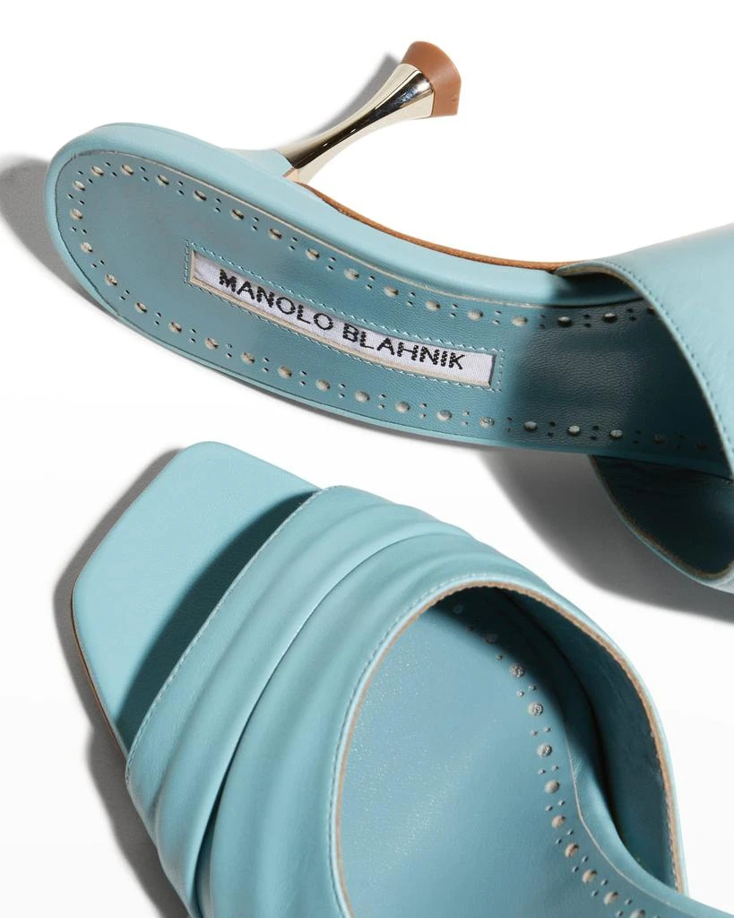 商品Manolo Blahnik|Picoux Lambskin Kitten-Heel Sandals,价格¥2401,第4张图片详细描述