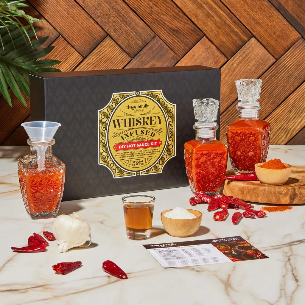商品Thoughtfully|Gourmet, Make Your Own Whiskey Infused Hot Sauce DIY Gift Set (Contains NO Alcohol),价格¥357,第5张图片详细描述