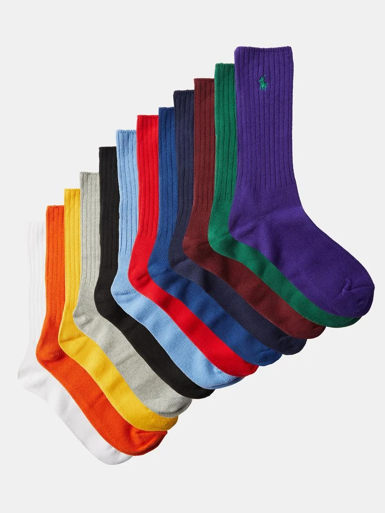 商品Ralph Lauren|Pack of 12 logo-embroidered cotton-blend socks,价格¥1400,第1张图片