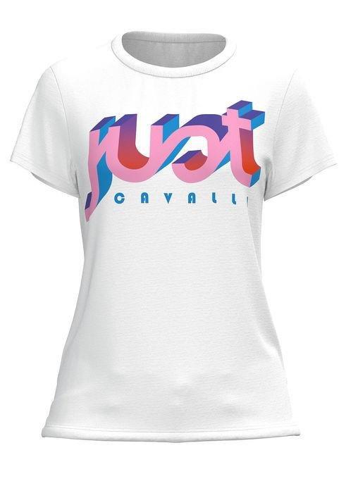 Just Cavalli 3D Logo Print Crewneck T-Shirt商品第1张图片规格展示