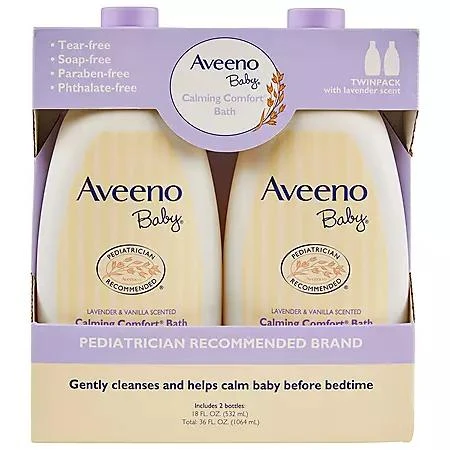 商品Aveeno|婴儿镇静沐浴液(18 fl. oz., 2只装),价格¥144,第1张图片