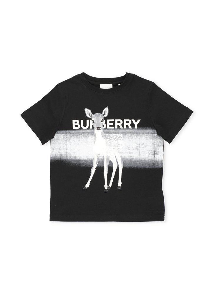 商品Burberry|Burberry Kids Logo Print Crewneck T-Shirt,价格¥962,第1张图片