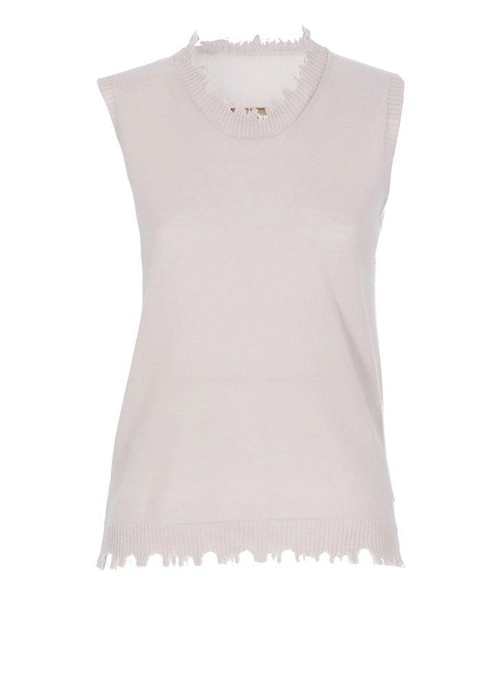 Uma Wang Frayed Knitted Sleeveless Top商品第1张图片规格展示