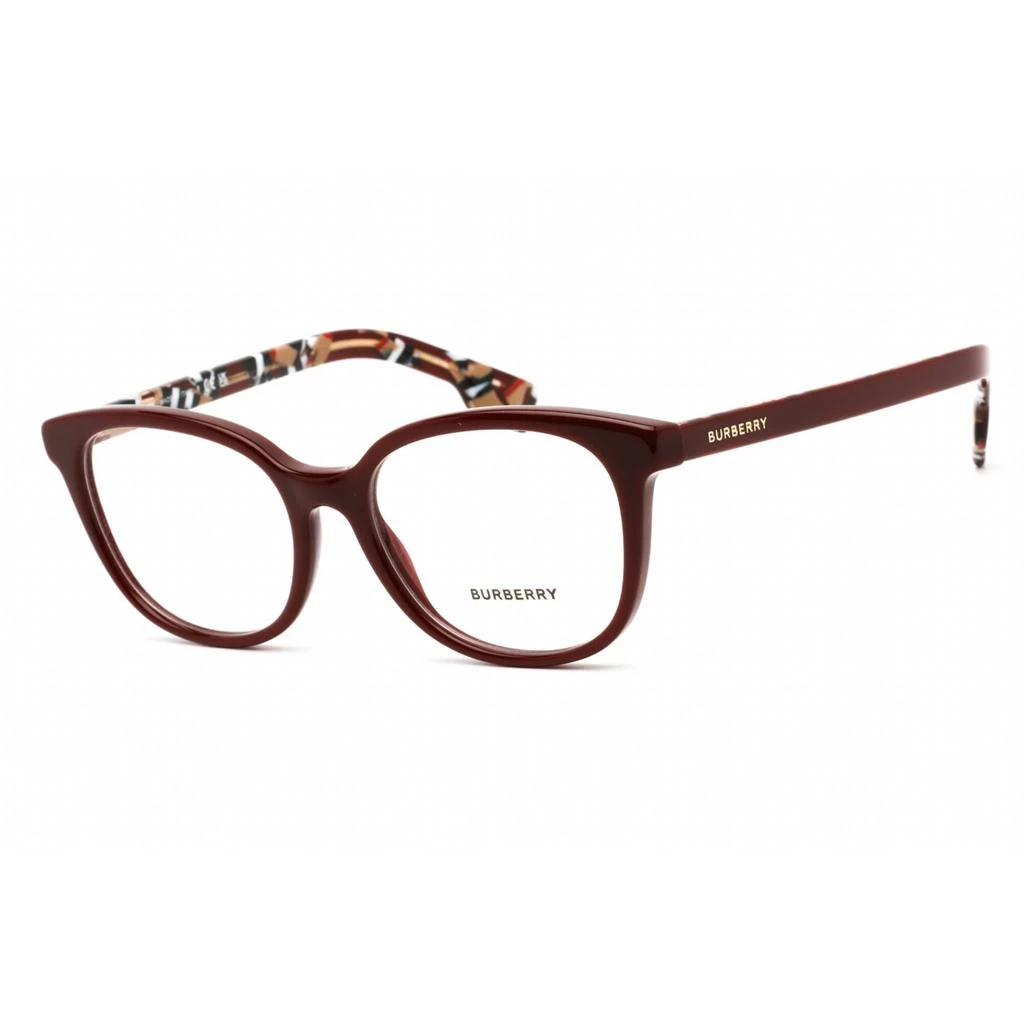 商品Burberry|Burberry Women's Eyeglasses - Clear Lens Bordeaux Plastic Oval Frame | 0BE2291 3742,价格¥892,第1张图片