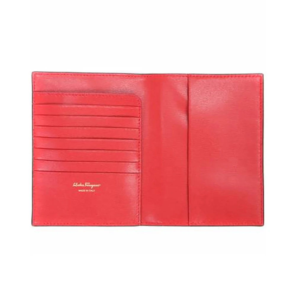 SALVATORE FERRAGAMO 中性黑色系徽标牛皮护照钱包 22-D498-700469 商品