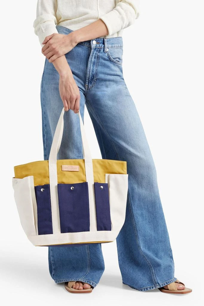 商品VANESSA BRUNO|Color-block cotton-canvas tote,价格¥913,第2张图片详细描述