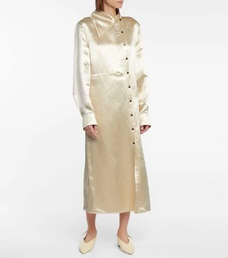 商品Jil Sander|不对称缎布中长连衣裙,价格¥9076,第2张图片详细描述