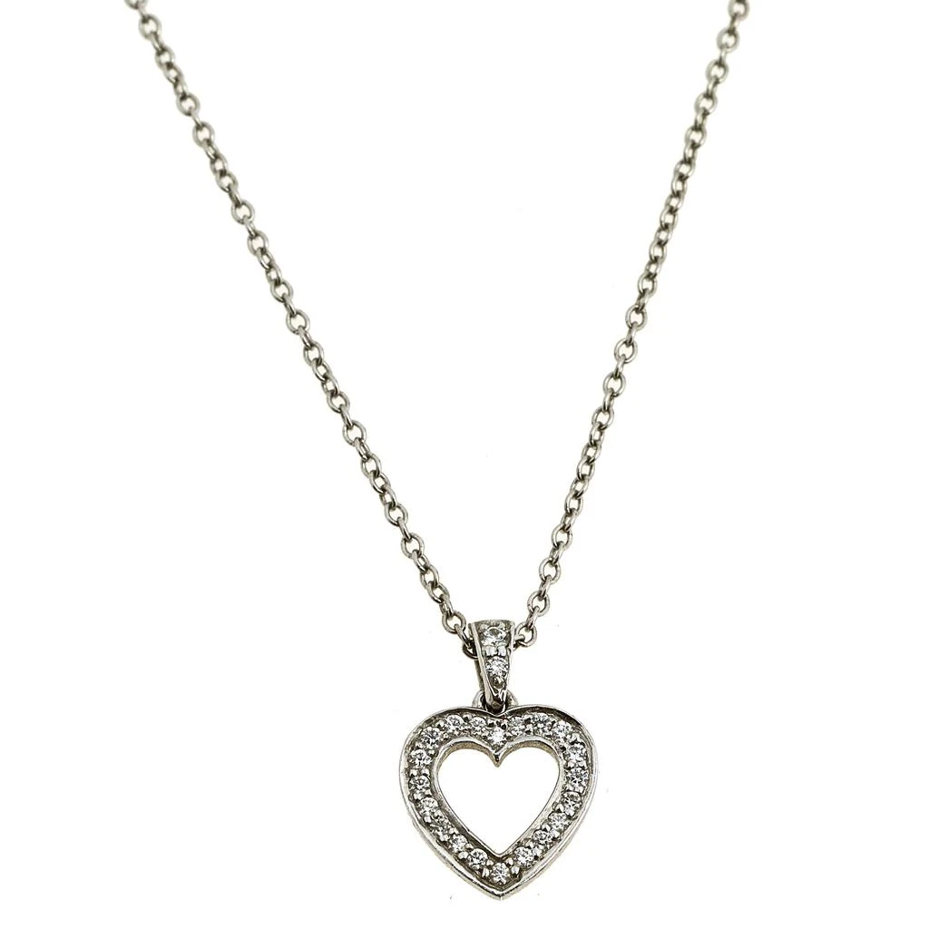 商品[二手商品] Tiffany & Co.|Tiffany & Co. Diamond Heart Platinum Pendant Necklace ,价格¥7230,第1张图片