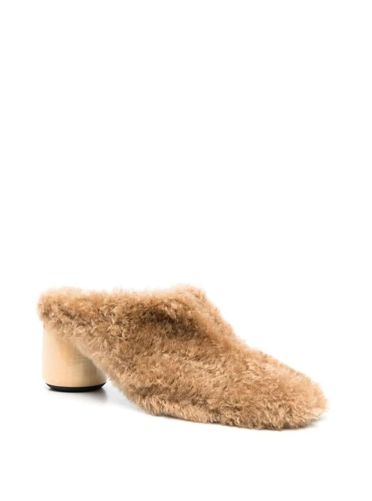 商品Jil Sander|Camel Brown Square Heel Mule in Shearling Woman Jil Sander,价格¥3042,第2张图片详细描述