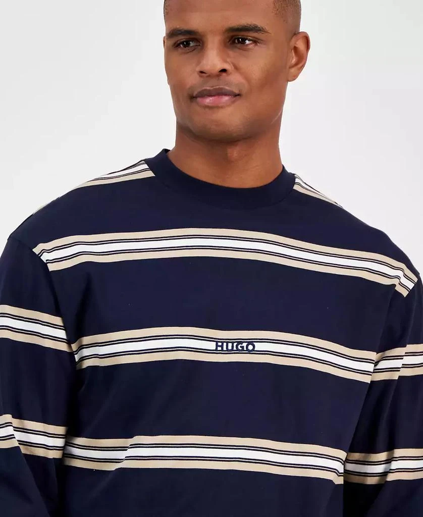 商品Hugo Boss|Men's Nistriplo Relaxed Fit Striped Long Sleeve Crewneck T-Shirt,价格¥505,第3张图片详细描述