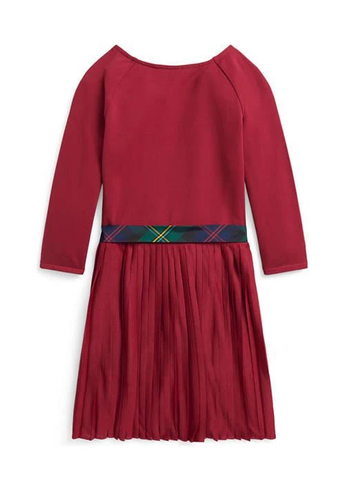 商品Ralph Lauren|Lauren Childrenswear Girls 7 16 Pleated Stretch Jersey Dress,价格¥171,第2张图片详细描述